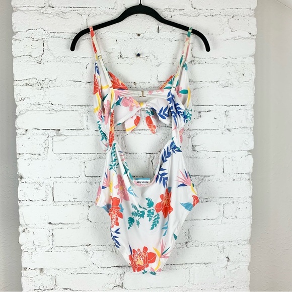 ModCloth Siena Floral One Piece Cutout Swimsuit XL - Picture 5 of 15